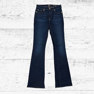 7 For All Mankind Blue Flare Wide Leg Jeans